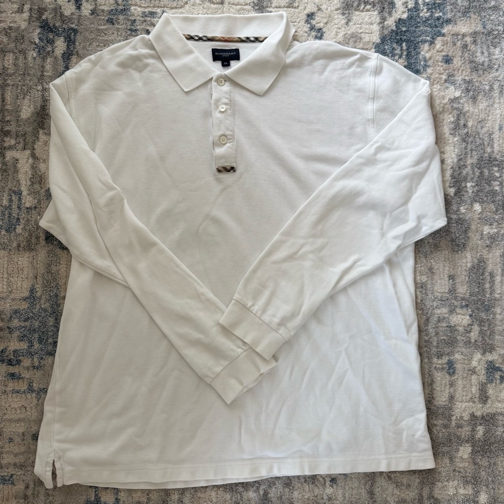 BURBERRY MENS WHITE POLO